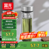富光尊爵玻璃杯 男女士双层水杯 高硼硅玻璃 304茶隔杯子泡茶杯400ml