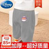 迪士尼（Disney）宝宝裤子春秋新款童装婴儿灯芯绒长裤男童加绒休闲裤冬装女童卫裤 (加绒保暖)灰色  薄绒秋冬款 10℃左右 90 cm 建议75-85cm左右