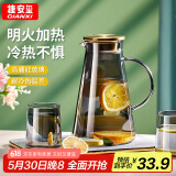 GIANXI凉水壶冷水壶大容量家用耐高温高硼硅玻璃凉白开水壶 单壶1.8L
