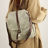 clolv kiss双肩背包轻奢皮质单肩斜挎女包包2026年新款书包 生日礼物送女友 【专柜高品质】绿色