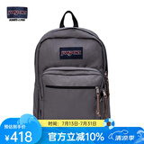 JANSPORT杰斯伯双肩包女男复刻暮光学生电脑包旅行背包书包 4QVA7H6雾灰-侧袋+隔层