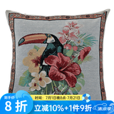 钟爱一生抱枕含芯靠垫办公室靠枕午睡腰枕卡通印花汽车床头靠垫 大嘴鸟红色 抱枕45*45cm含芯