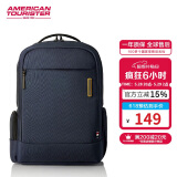 美旅箱包旅行双肩包男女撞色电脑包17.3英寸商务通勤背包NJ5*41003深蓝色