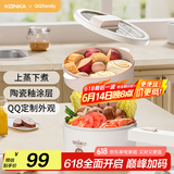 康佳（KONKA）xQQfamily联名 电煮锅电火锅电蒸锅宿舍煮面锅1.6L迷你电锅不粘锅 KDZG-1660-QQ