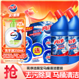 马桶清洁套装 洁厕块50g*5粒+ 亮净强力洁厕液1L*2