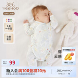 英氏（YEEHOO）婴儿衣服新生儿连体衣男女宝宝纯棉新疆棉婴幼儿居家爬服四季款 丛林鹦鹉【和蛤款】 59cm (建议1-3月 3.5-6.9kg)