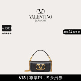 华伦天奴VALENTINO[礼物]女士 LOCO 小号小牛皮手袋链条包单肩斜挎手提包 温柔黑 均码