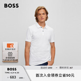 BOSS【男女同款 100%棉 珠地布】男士春夏情侣休闲短袖Polo衫 100-白色 M
