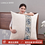 骆易家（LORiCA）靠枕床头靠垫沙发抱枕头套中式床上客厅护腰靠背垫办公室大号定制 国色芳华（多丽丝麻）-白色 抱枕60*60cm(枕套+枕芯)