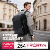博牌Bopai双肩包男17吋电脑包商务背包旅行大学生书包黑