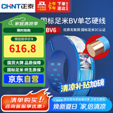 正泰（CHNT）电线电缆铜芯家用电线国标电源线 单芯铜线电线BV6平方蓝色100米