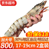 优牧冠特大号黑虎虾 草虾 冷冻大虾大号对虾夜宵烧烤食材 加大号 1.6斤(净重)  约17-19cm