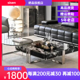 楒森意式极简宝格丽黑大理石正方形茶几客厅家用大小户型高级设计师款 1米茶几+边几