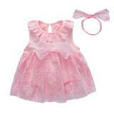 TTKA 婴儿公主裙子无袖包屁女宝宝连衣裙0-1岁薄款新生儿衣服夏季 粉红色 73cm适合6-9个月