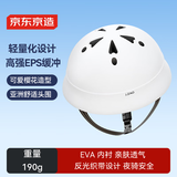京东京造 儿童自行车头盔平衡车骑行头盔安全帽ZX07白色可调节头围48-52cm