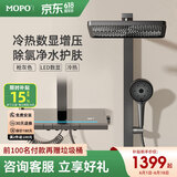 MOPO摩普卫浴F1恒温淋浴花洒全套枪灰色浴室增压洗浴喷头全铜套装 【冷热数显除氯】F1枪灰色款