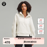 lululemon丨Plush Fleece 女士拉绒半拉链烟囱领卫衣 LW3HOJS 骨白 L /10