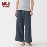 无印良品（MUJI）女式 杨柳纱织长裤 女士睡裤家居裤子25年春夏女装 FD1LFC5S 烟熏蓝色 L （165/70A）