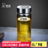 希诺玻璃杯单层加厚大容量家用办公泡茶杯子男车载水杯XN-6017L 530mL