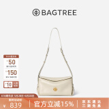 BAGTREE【明星同款】包包树奶盒包植鞣牛皮新款轻奢品牌单肩斜挎Hobo女包 皎月白-小号【双磁吸款】 高级小众