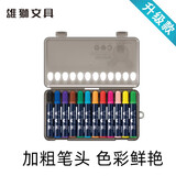 SIMBALION  雄狮水彩笔可水洗儿童幼儿园小学生画笔涂鸦套装手绘画画笔六一儿童节礼物 毛毛兽加粗升级12色