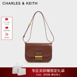 CHARLES&KEITH复古锁扣豆腐包单肩斜挎包包女包生日520礼物CK2-80781400 Dark Brown深棕色CK2-80782444 S/M