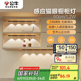 公牛（BULL）感应猫眼橱柜灯磁吸充电山丘光效展柜玄关氛围小夜灯 黑60cm三色