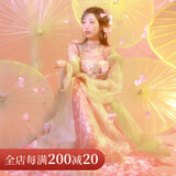 十三余小豆蔻儿[佩玉春风]刺绣粉色裙子印花对襟衫唐制汉服女原创 齐胸裙 M