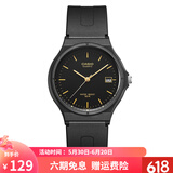 卡西欧（CASIO） 男女手表 学生运动简约石英中性小黑表 百搭休闲时尚小表盘 MW-59-1E 34mm日历款