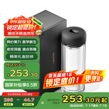 雷德夫（LEIDFOR）G6同心系列 直身款 双层玻璃杯茶杯大容量泡茶水杯 幻影黑 500ml