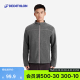 迪卡侬（DECATHLON）摇粒绒外套抓绒衣男保暖户外运动加厚秋绒衣冲锋衣内胆 男款-全拉链-深灰色 L