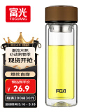 富光男女士双层玻璃杯 高硼硅玻璃304茶隔水杯子 带茶隔泡茶杯320ml