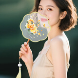 新新精艺刺绣团扇古风汉服扇子中国风旗袍儿童圆扇夏天舞蹈扇专