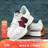 NEW BALANCE NB327官方休闲鞋女鞋夏季复古增高鞋潮流百搭低帮轻便软底运动鞋 灰色/米白/酒红 WS327KA 35 (脚长22cm)