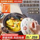 苏泊尔砂锅陶瓷煲大容量汤炖锅煲汤海鲜粥养生煲仔饭燃气灶明火专用 汤煲煲4-6人TB45A3炖切块鸡 4.5L