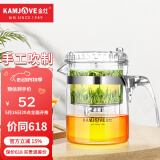 金灶（KAMJOVE）玻璃茶壶 按压式飘逸杯 茶水壶玻璃茶具 茶水分离杯泡茶器泡茶壶 TP-140搭配玻璃杯K-106【4只装】