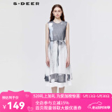 sdeer圣迪奥2022女装优雅晕染显瘦收腰无袖连衣裙小个子可穿休闲通勤纯欲 白色/90 L/170