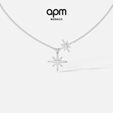 APM Monaco[杨紫同款]六芒星项链女生设计感毛衣链生日礼物礼物送女友 双颗六芒星项链