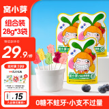 窝小芽儿童零食mini棒棒糖（混合口味） 无糖休闲零食28g*3袋