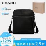蔻驰（COACH）【品牌直供】男士小号单肩斜挎包黑色牛皮革4011QBBK