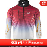 达亿瓦（DAIWA） 新款 一击防晒服 防紫外线钓鱼防晒衣衣夏季冰丝透气长裤 春夏 立领款防晒上衣 红色 M