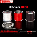 京霁 扁形弹力线diy手工穿珠手链线佛珠手串线松紧线扁型皮筋串珠线绳 咖色/粗0.8mm长约50m送钢丝引线