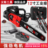 HANSCH锂电锯伐木锯大功率家用电锯劈柴充电式16寸电链锯切割机电动工具 无刷工业12寸【10节2电】塑盒礼