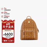 MCM 【12期免息】STARK 小中号情侣款铆钉背包双肩包 干邑色