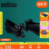 Melissa（梅丽莎）新品蝴蝶结圆头平底时尚简约休闲通勤女士单鞋子33633 黑色/银色 36