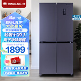 上菱417升十字对开门冰箱 变频节能 一级能效 风冷无霜 离子净味养鲜  大容量四开门家用电冰箱 BQE417PWL（星墨青）