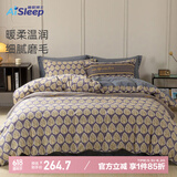 睡眠博士轻磨毛床上四件套轻奢床单被套罩高端用品200*230cm 俪影