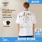 BOY LONDON【范丞丞同款】夏季短袖情侣小熊涂鸦满印潮牌T恤N01019 白色 M 此款偏大，建议拍小一码