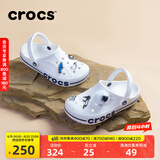 crocs卡骆驰洞洞鞋贝雅卡骆班轻便耐磨一脚蹬休闲鞋|205089 白/深蓝-126 43 (270mm)