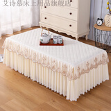 艾诗慕茶几桌布长方形茶几套罩布艺蕾丝餐桌垫客厅家用欧式电视柜防尘罩 素色年华米色【布边款】 宽60*长120*高40